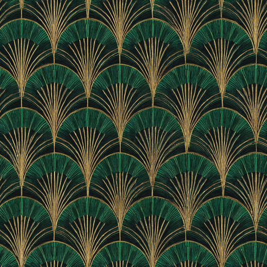 Emerald Deco Bloom Wallpaper