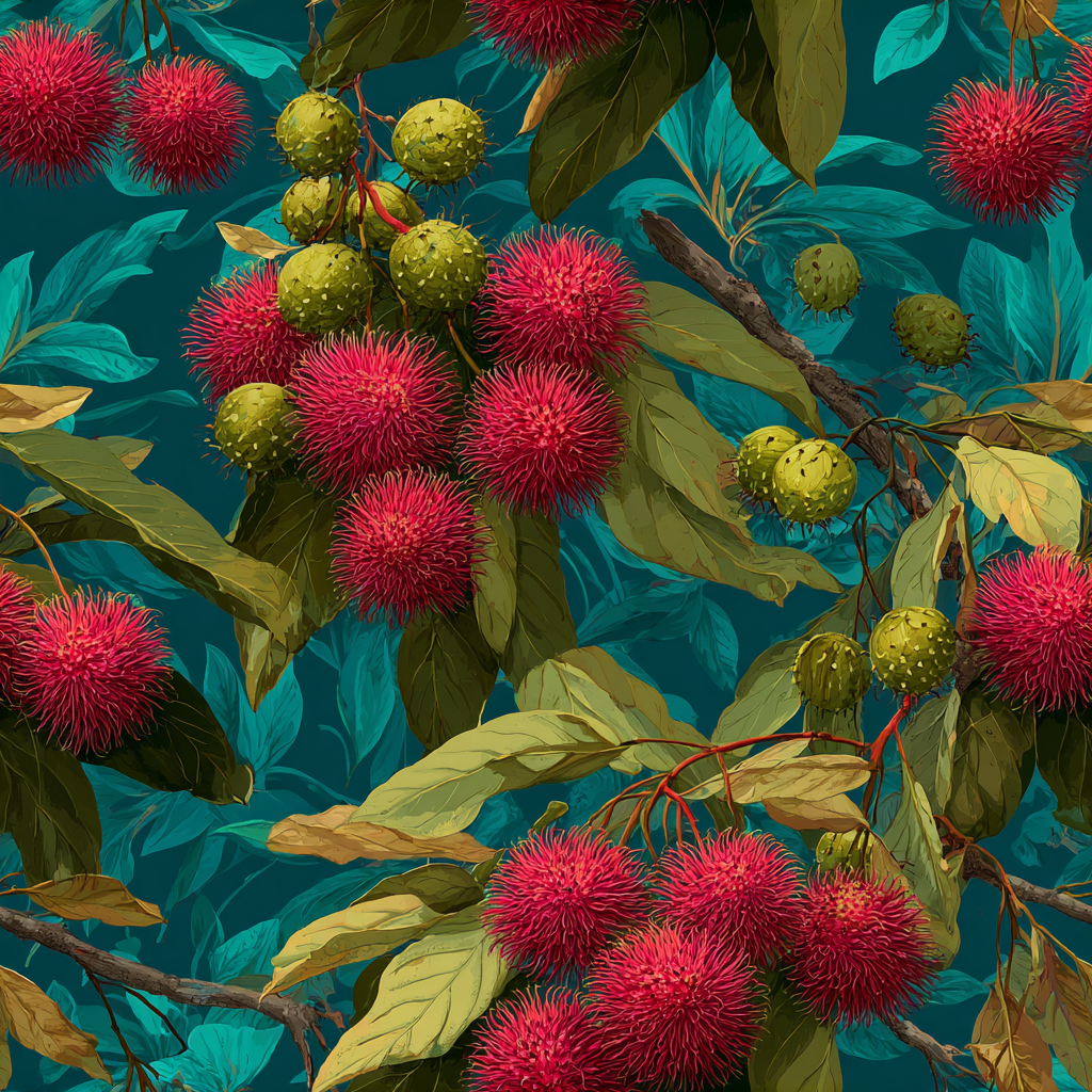 Crimson Rambutan Cluster Wallpaper