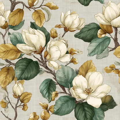 Magnolia Linework Wallpaper