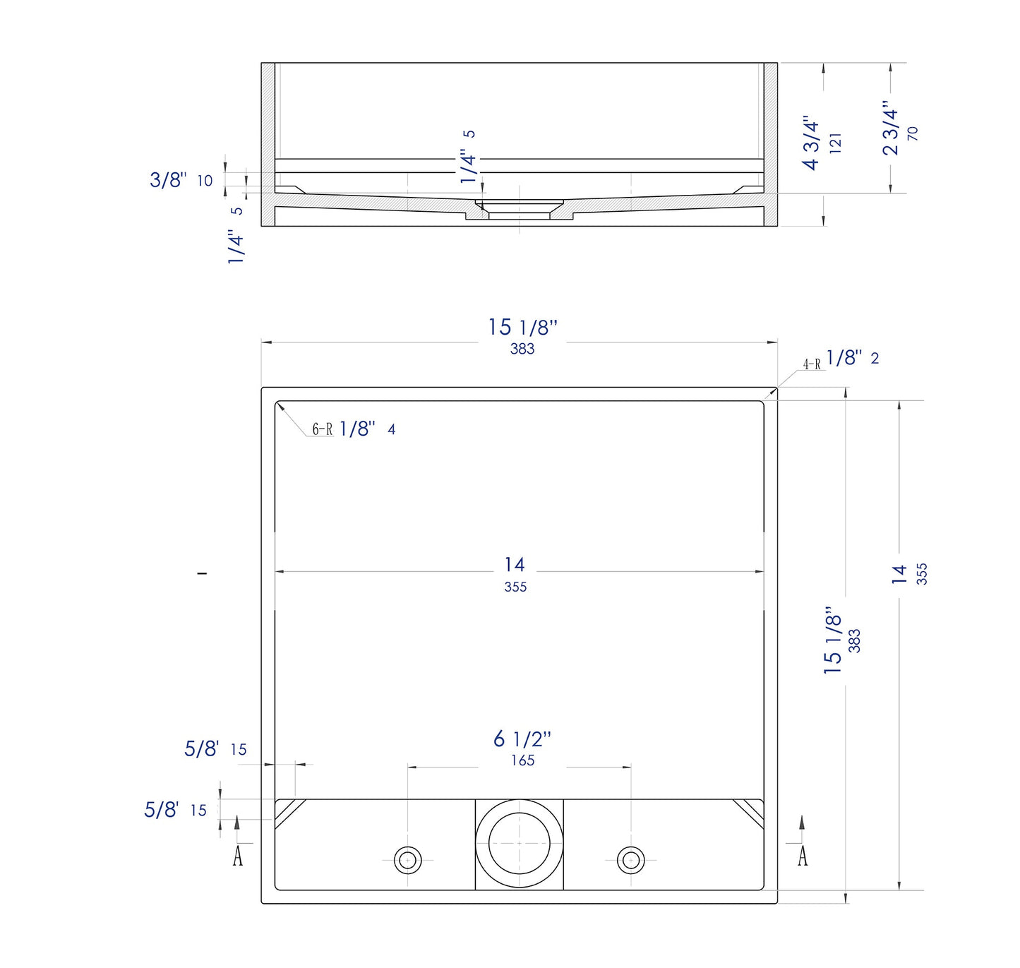 ALFI brand  ABRS14S 14" Square White Matte Solid Surface Resin Sink