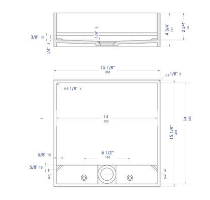 ALFI brand  ABRS14S 14" Square White Matte Solid Surface Resin Sink