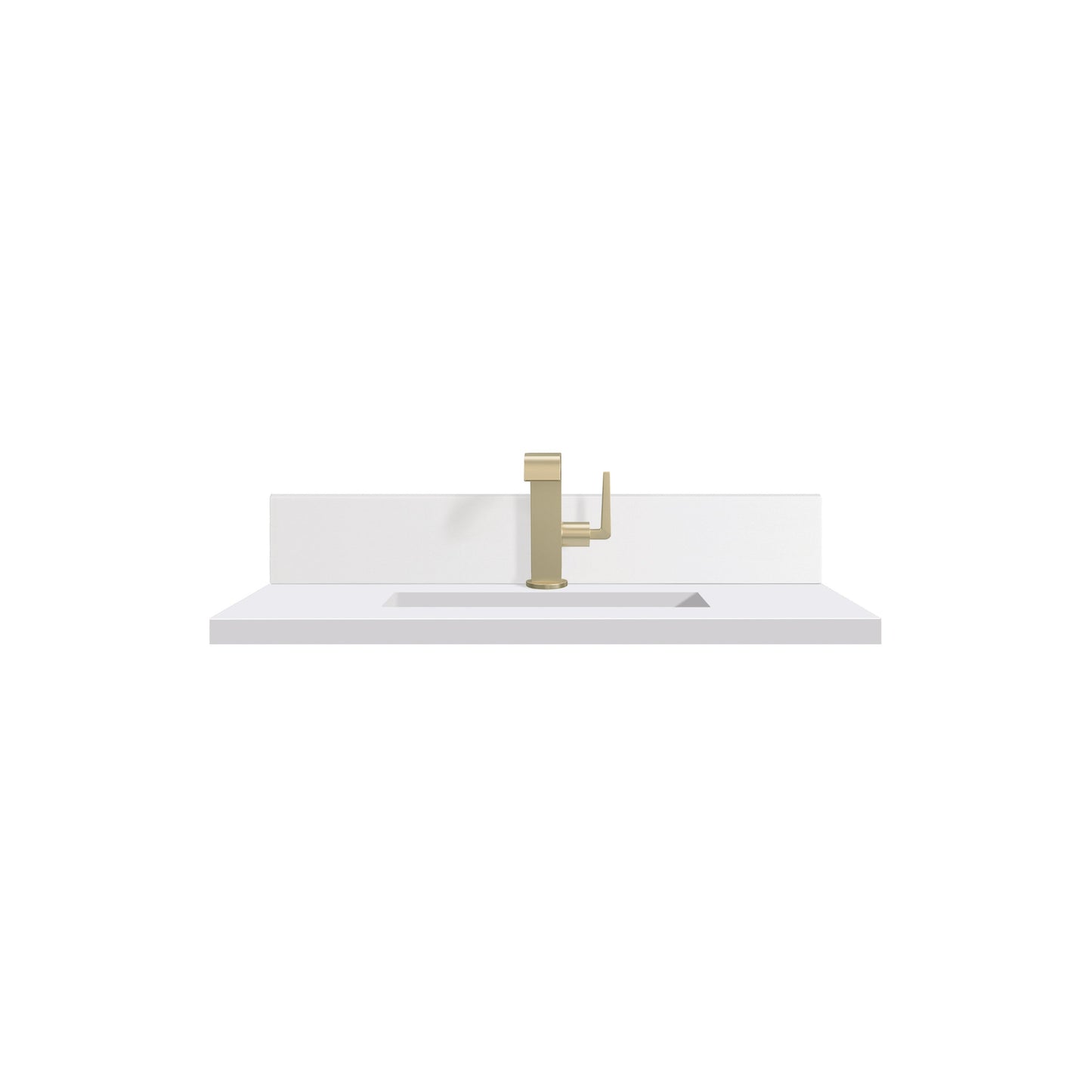30" Single Top, Single-Hole, 3 CM White Zeus Silestone w/ Backsplash & Sink