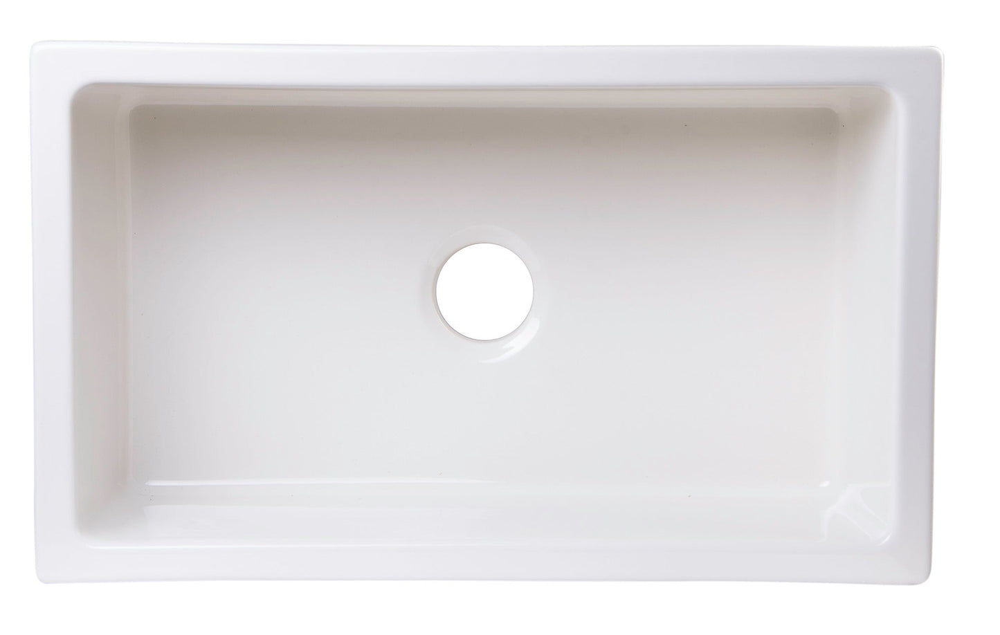 ALFI brand AB3018SB Smooth Apron Thick Wall Fireclay Single Bowl Farm Sink