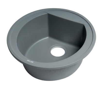 ALFI brand AB2020DI 20" Drop-In Round Granite Composite Kitchen Prep Sink