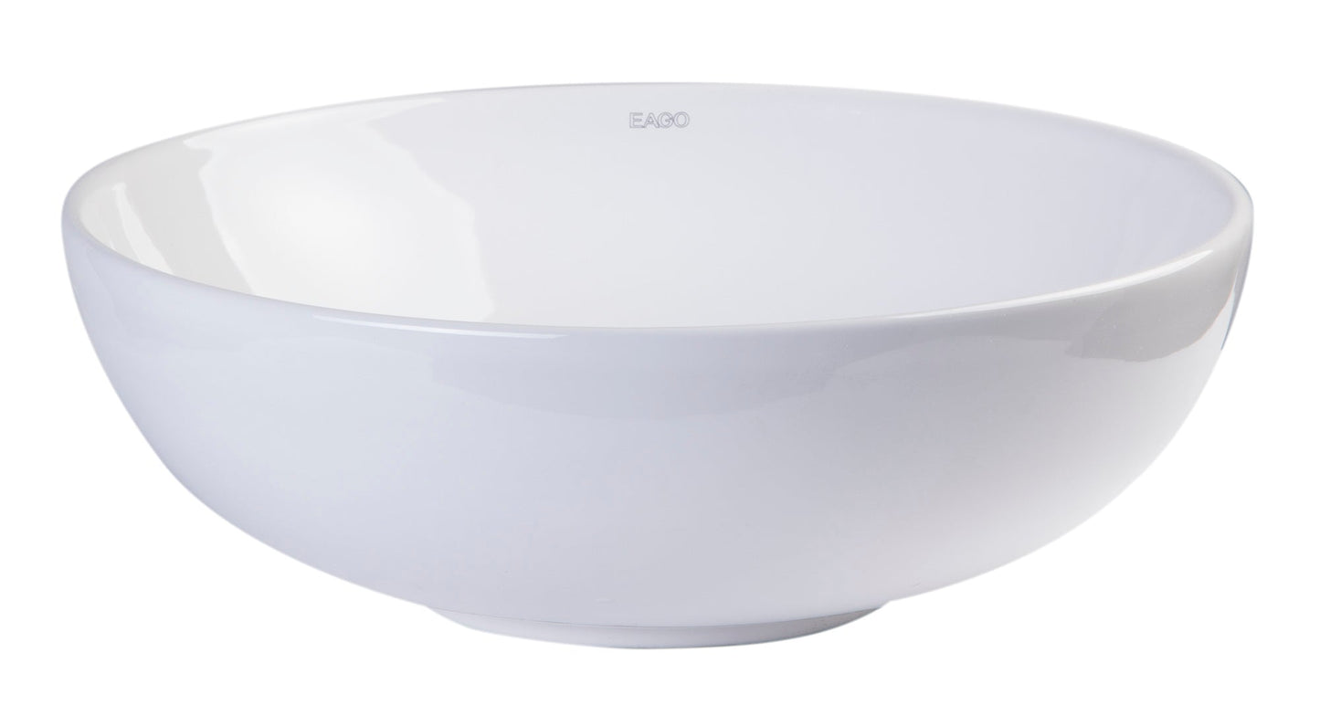 EAGO BA351  18" ROUND CERAMIC ABOVE MOUNT BATHROOM BASIN VESSEL SINK