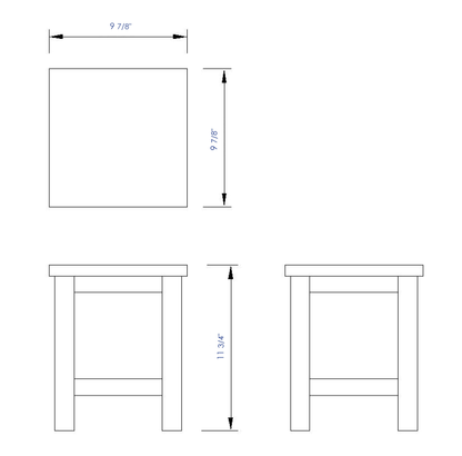 ALFI brand  AB4407 10"x10" Square Wooden Bench/Stool Multi-Purpose Accessory