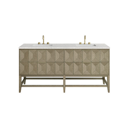 Emmeline 72" Double Vanity Cabinet, Pebble Oak