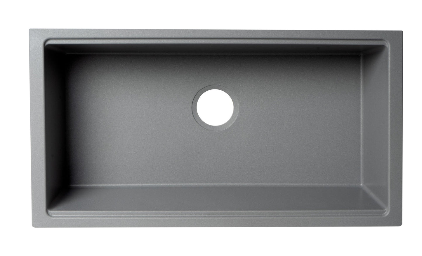 ALFI brand AB3418SBUM 33" Granite Composite Workstation Step Rim Single Bowl Undermount Sink with Accessories