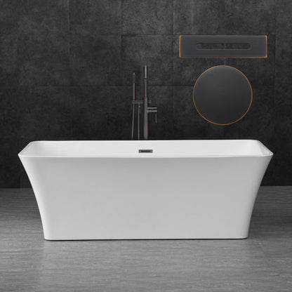 WOODBRIDGE 67" Acrylic Freestanding Bathtub Contemporary Soaking Tub