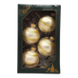 Krebs Value Glass Ornament 4 pack - Golden Stripe Satin Finish