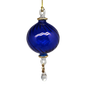 Ribbed Sphere Glass With Gold Accents - Cobalt