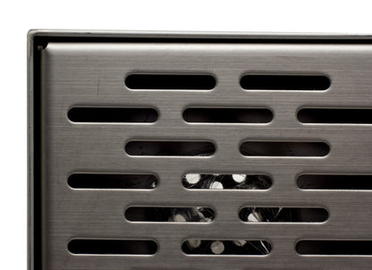 ALFI brand ABSD55C 5" x 5" Square Stainless Steel Shower Drain with Groove Holes