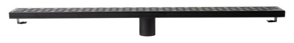 ALFI brand ABLD32C ABLD32C-BM 32" Black Matte Stainless Steel Linear Shower Drain with Groove Holes