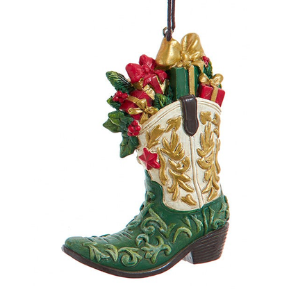 Festive Cowboy Boot Ornament -