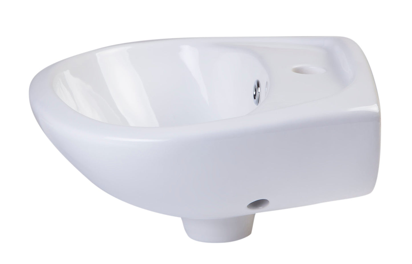 ALFI brand  AB106 White Small Porcelain Wall Mount Basin with Overflow