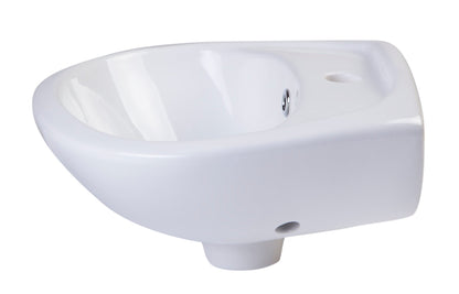 ALFI brand  AB106 White Small Porcelain Wall Mount Basin with Overflow