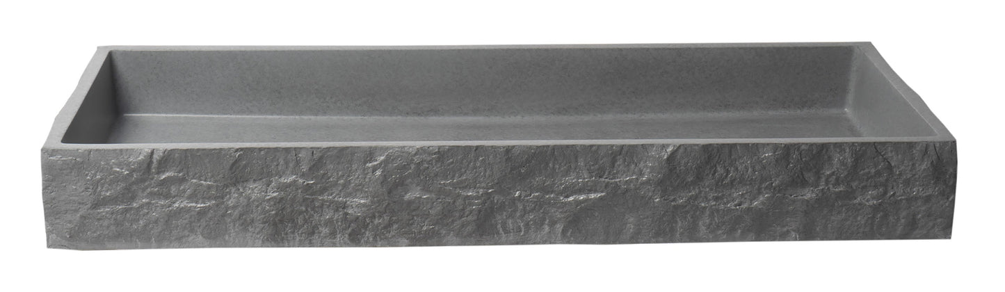 ALFI brand  ABCO39TR 39" Solid Concrete Gray Matte Trough Sink for the Bathroom