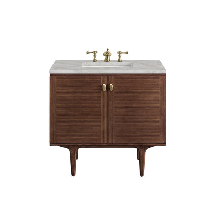 Amberly 36" Single Vanity Cabinet, Mid-Century Walnut