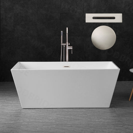 WOODBRIDGE 59" Acrylic Freestanding Bathtub Contemporary Soaking Tub