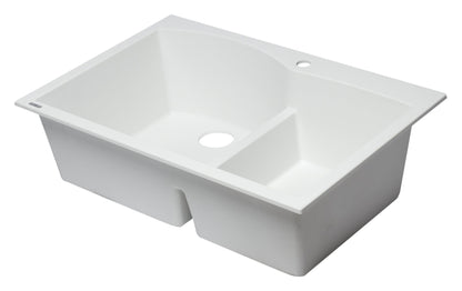 ALFI brand AB3320DI 33" Double Bowl Drop In Granite Composite Kitchen Sink