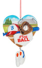 Play Ball Heart Ornament - Baseball