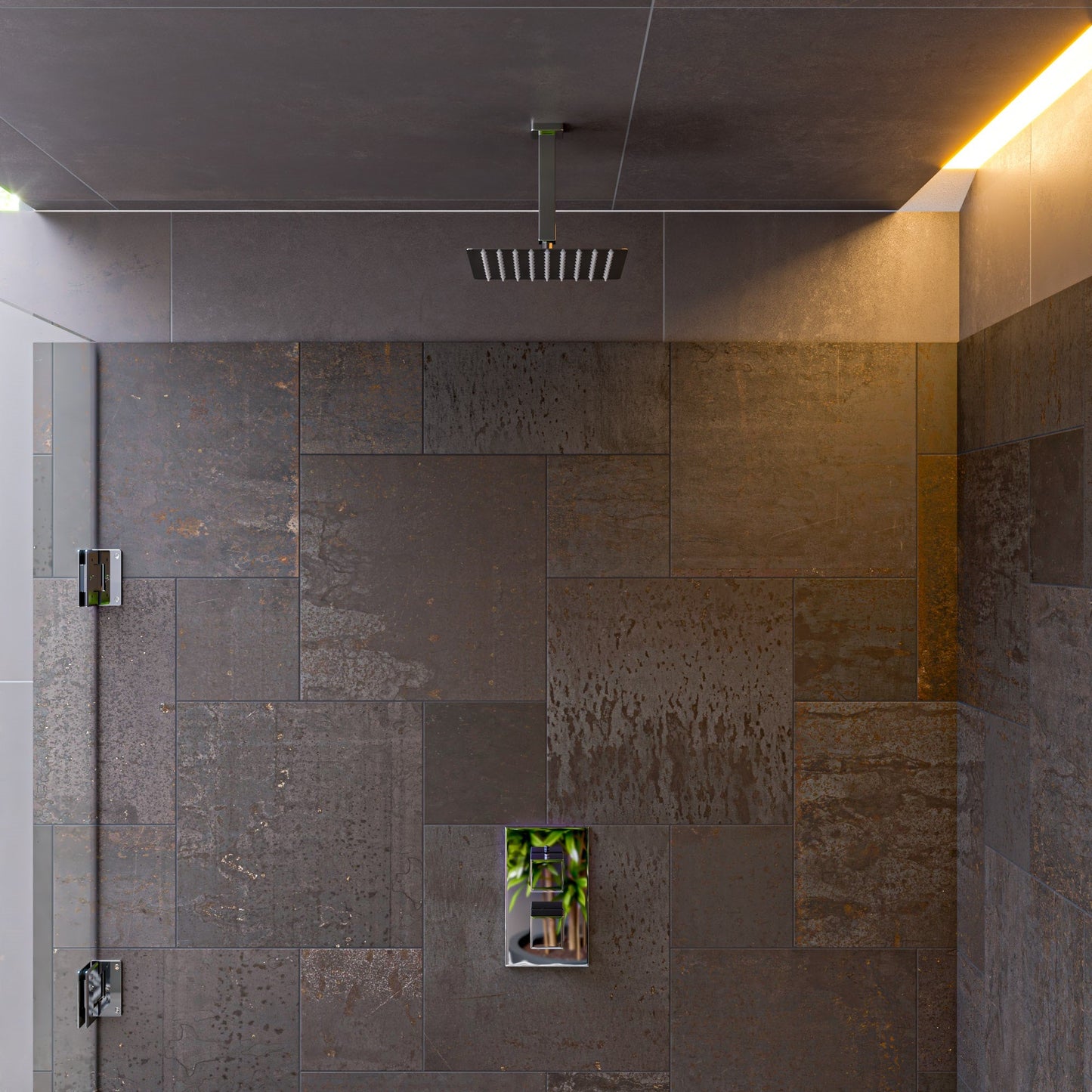 ALFI brand AB2601 Square Knob 1 Way Thermostatic Shower Mixer