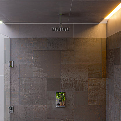 ALFI brand AB2601 Square Knob 1 Way Thermostatic Shower Mixer