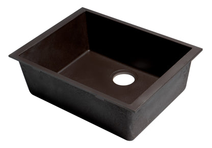 ALFI brand AB2420UM 24" Undermount Single Bowl Granite Composite Kitchen Sink