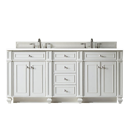 Bristol 72" Double Vanity Cabinet, Bright White