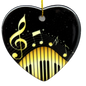 Heart Shaped Gold Music Note Piano Keys Ornament