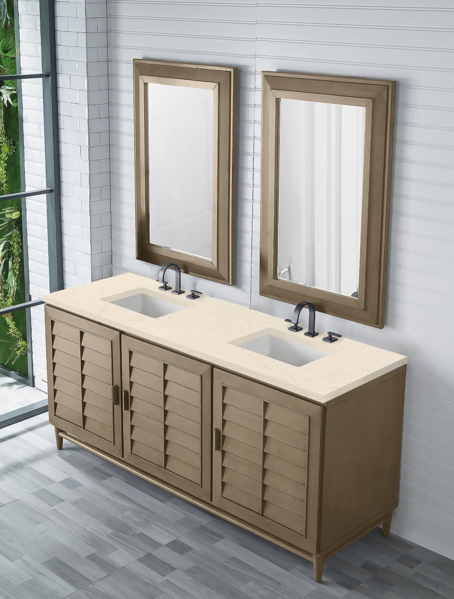Portland 72" Double Vanity Cabinet, Whitewashed Walnut