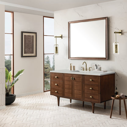 Amberly 60" Single Vanity Cabinet, Mid-Century Walnut