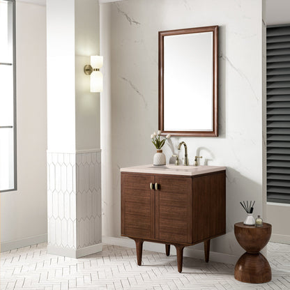 Amberly 30" Single Vanity Cabinet, Mid-Century Walnut