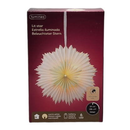LED Lighted Paper Bi-level Star -16 Inch