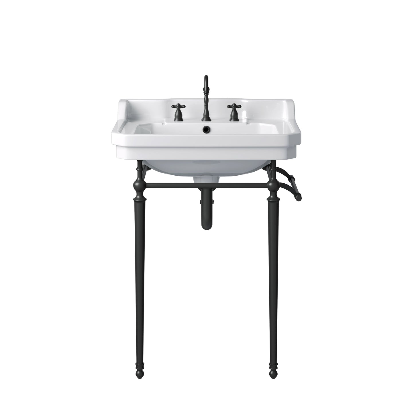 Wellington 24" Single Console Sink w/ Matte Black Finish Stand