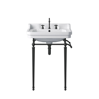 Wellington 24" Single Console Sink w/ Matte Black Finish Stand