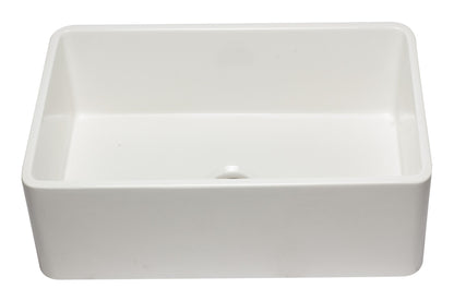 ALFI brand AB3020SB 30 inch Biscuit Reversible Single Fireclay Farmhouse Kitchen Sink