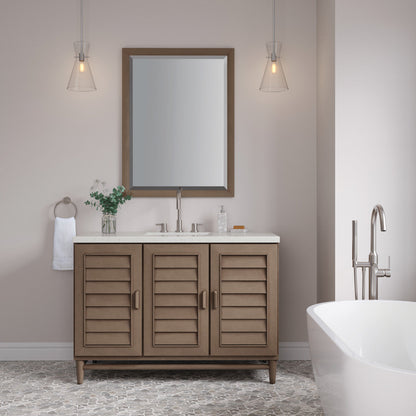 Portland 48" Single Vanity Cabinet, Whitewashed Walnut