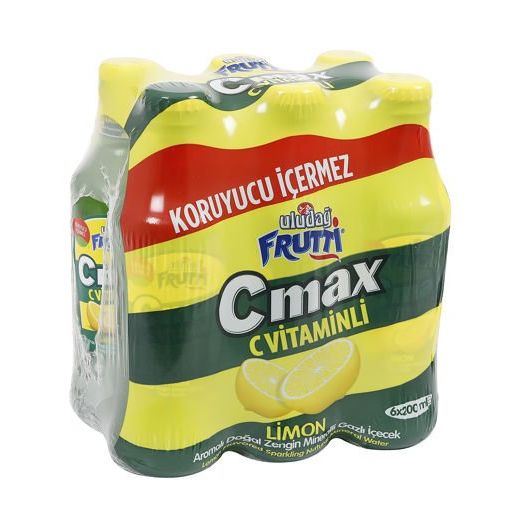 Uludağ Frutti C Max Limon Aromalı Soda 6X200 Ml
