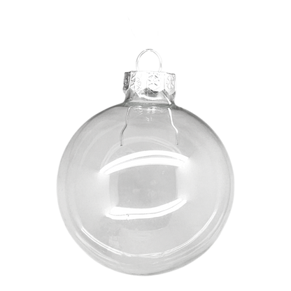 Glass 2.4" Ornaments - 10 piece Set - Clear