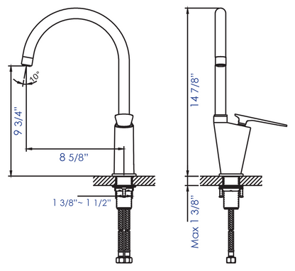 ALFI brand AB3600 Gooseneck Single Hole Bathroom Faucet