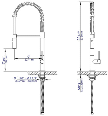 ALFI brand ABKF3732 Commercial Spring Kitchen Faucet
