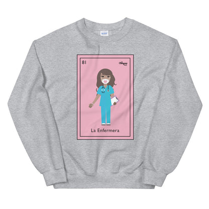 La Enfermera Loteria Card - The Nurse Mexican Bingo Sweatshirt