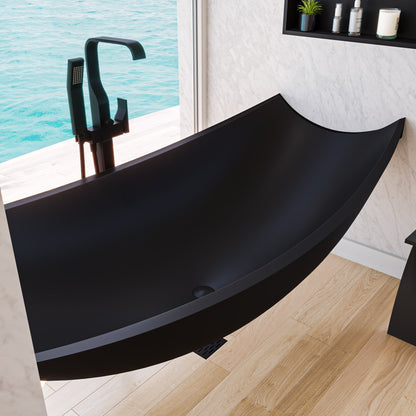 ALFI brand HammockTub2 HammockTub2 71" Solid Surface Resin Suspended Wall Mounted Hammock Bathtub