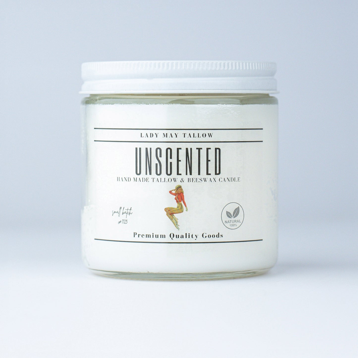 Unscented Tallow & Beeswax Candle