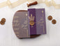 Gold Foiled Acrylic Invitations with Purple Half Jackets