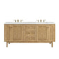 Laurent 72" Double Vanity Cabinet, Light Natural Oak
