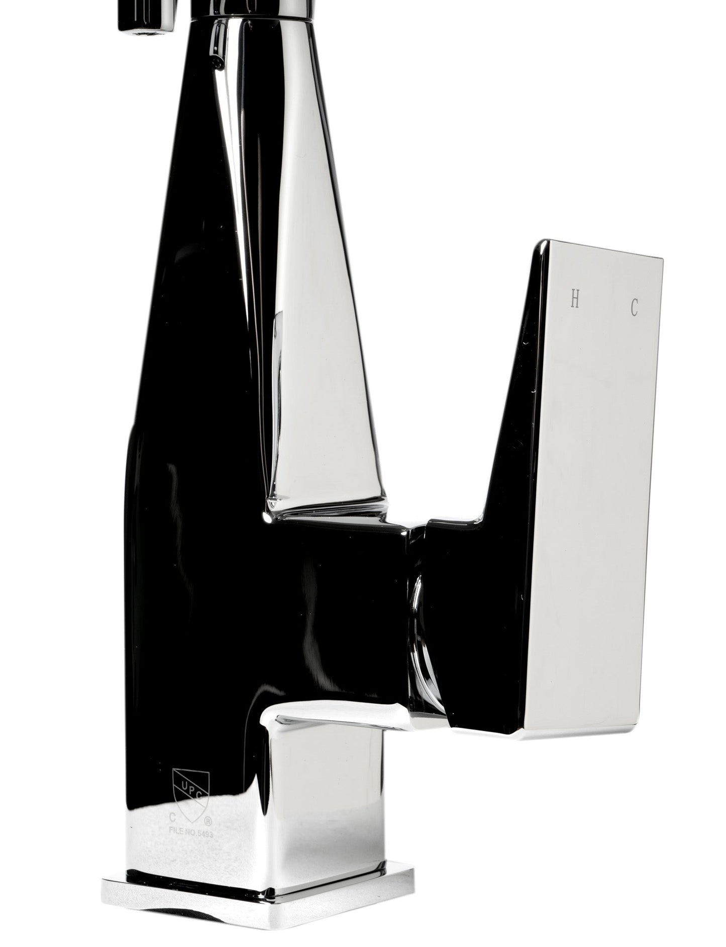 ALFI brand ABKF3023 Square Kitchen Faucet with Black Rubber Stem