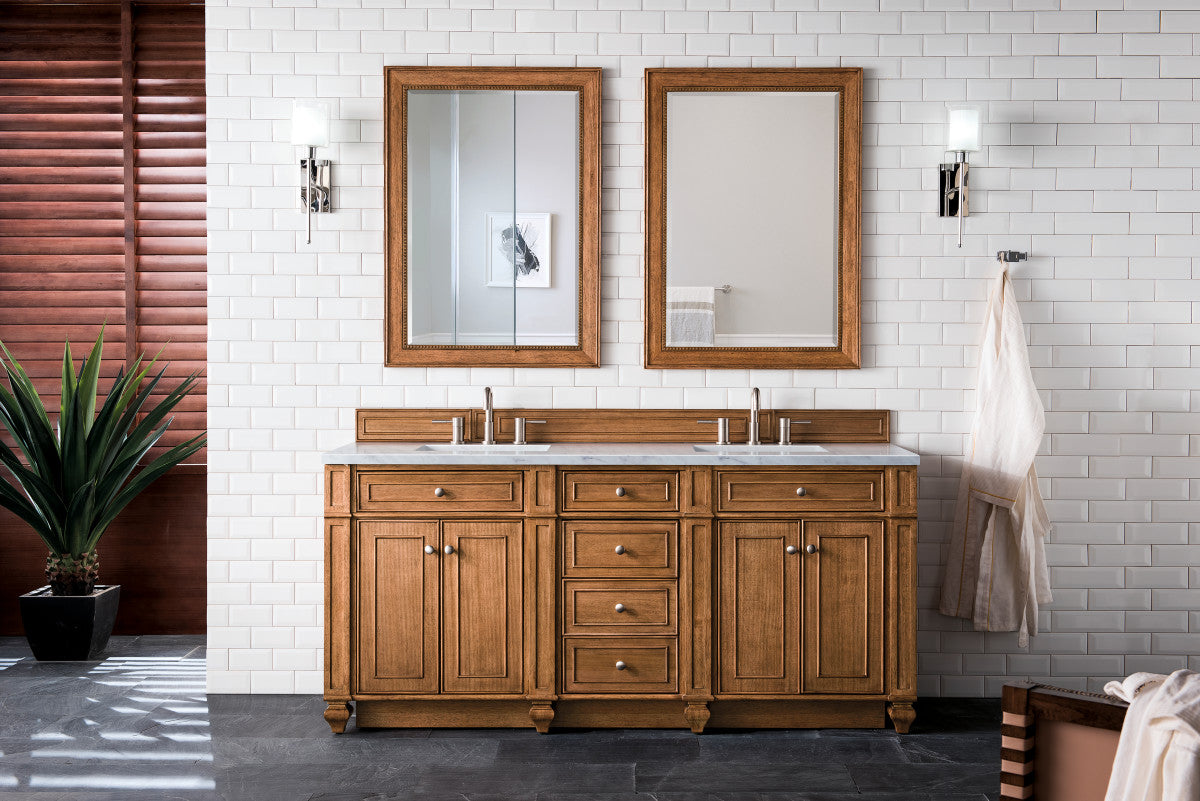 Bristol 72" Double Vanity Cabinet, Bright White