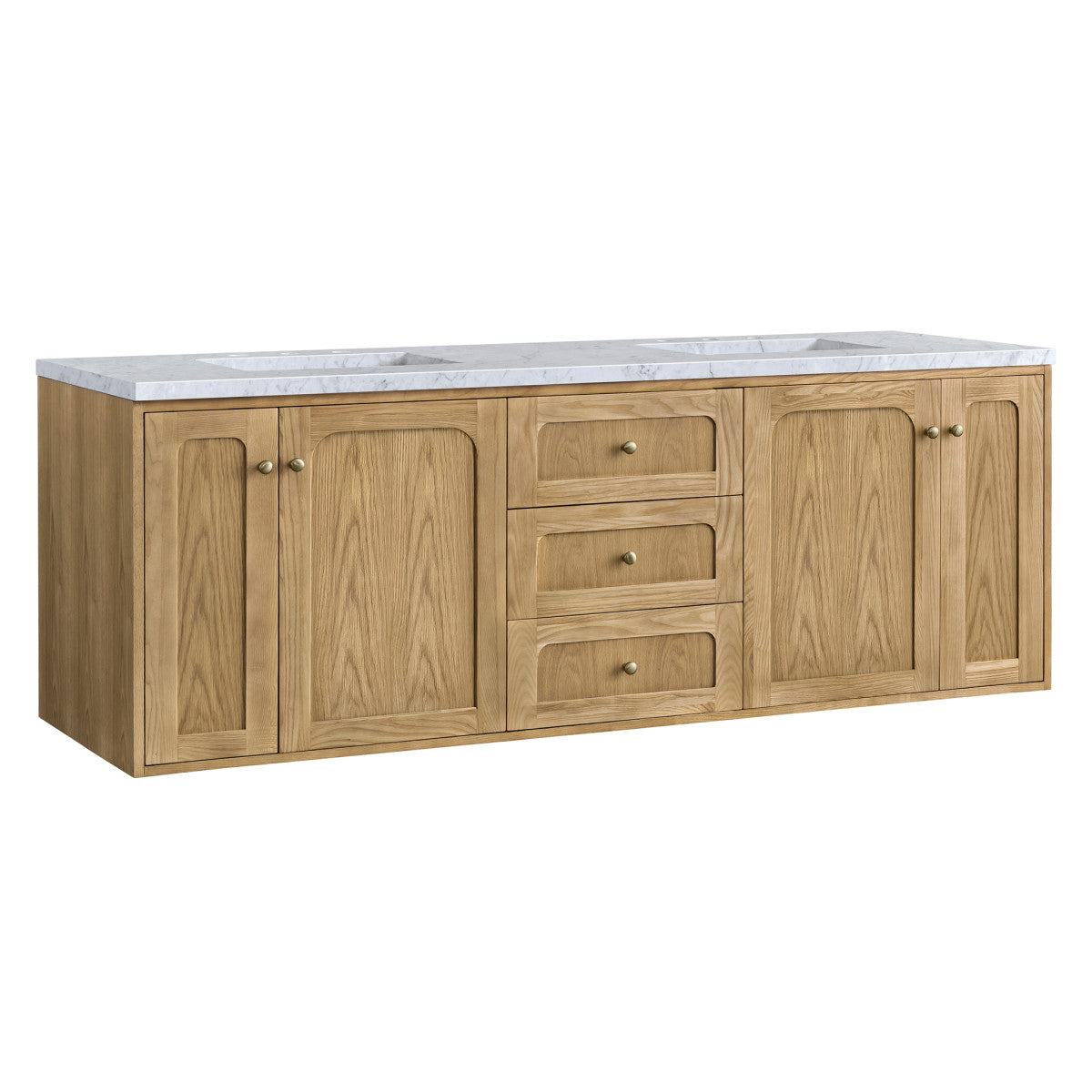 Laurent 72" Double Vanity Cabinet, Light Natural Oak